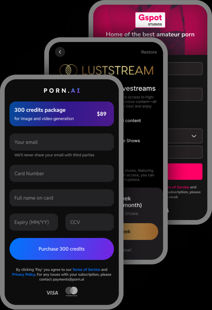 Secure adult payment gateways